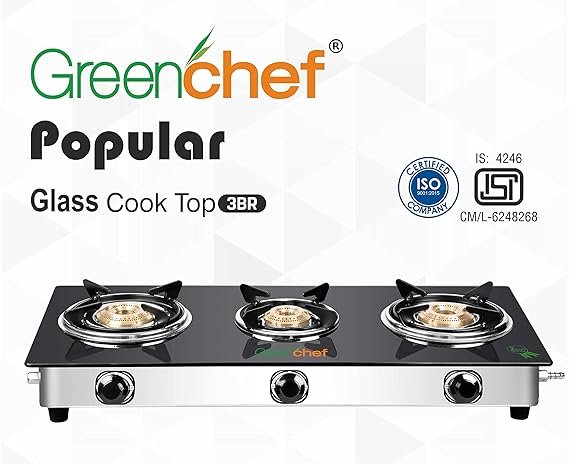 GREEN CHEF GLASSTOP BLISS 3BURNER