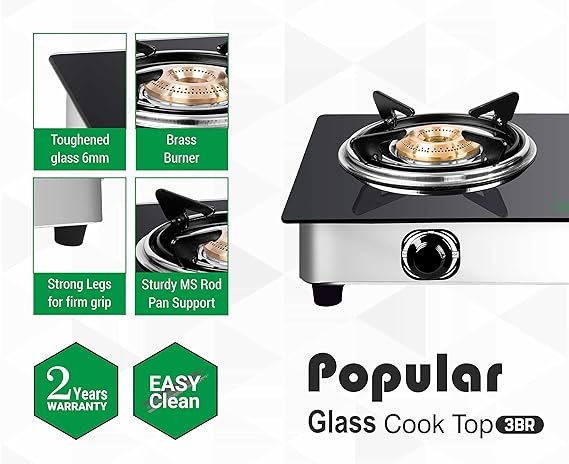 GREEN CHEF GLASSTOP BLISS 3BURNER